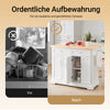SoBuy | Kücheninsel | Küchenwagen mit erweiterbarer Arbeitsfläche | Küchenschrank Weiß | FKW71-WN