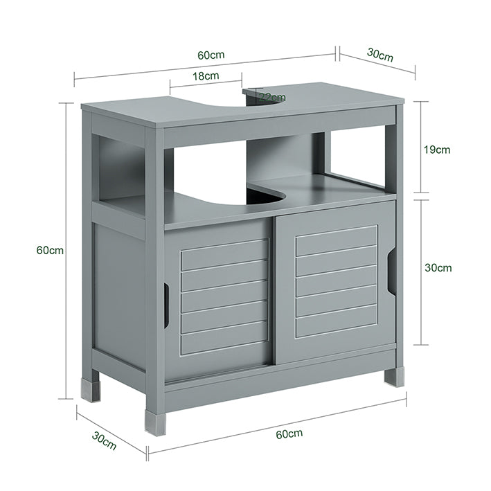 Vorverkauf | SoBuy | Waschbeckenunterschrank | Waschtisch | Badmöbel | Stahlgrau | FRG128-II-SG