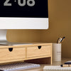 SoBuy | Monitorerhöhung | Monitorständer mit Schubladen | Bambus | FRG198-N