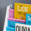 SoBuy | Kinderbücherregal | Hängefächerregal | Zeitungsständer | Weiß-Blau&Rosa | FRG225-F