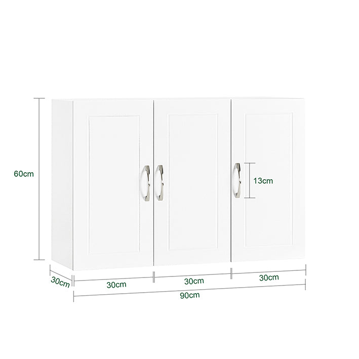 SoBuy | Hängeschrank mit 2 Türen | Badschrank | Wandschrank | Weiß | FRG231-L-W