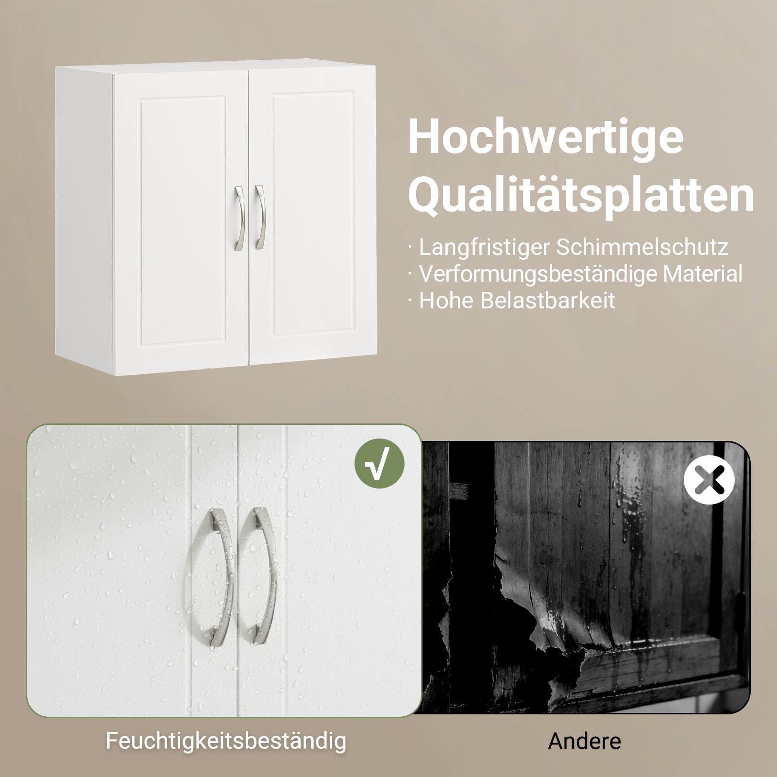 SoBuy | Wandschrank Bad | Hängeschrank | Badschrank Weiß | FRG231-W