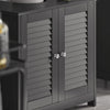 SoBuy | Waschbeckenunterschrank | Badezimmerunterschrank Dunkelgrau | FRG237-II-DG