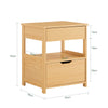 SoBuy Beistelltisch Nachttisch mit 2 Schubladen Nachtschrank Natur 45x55x38cm FRG258-N