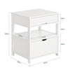SoBuy Beistelltisch Nachttisch mit 2 Schubladen Nachtschrank Weiß 45x55x38cm FRG258-W