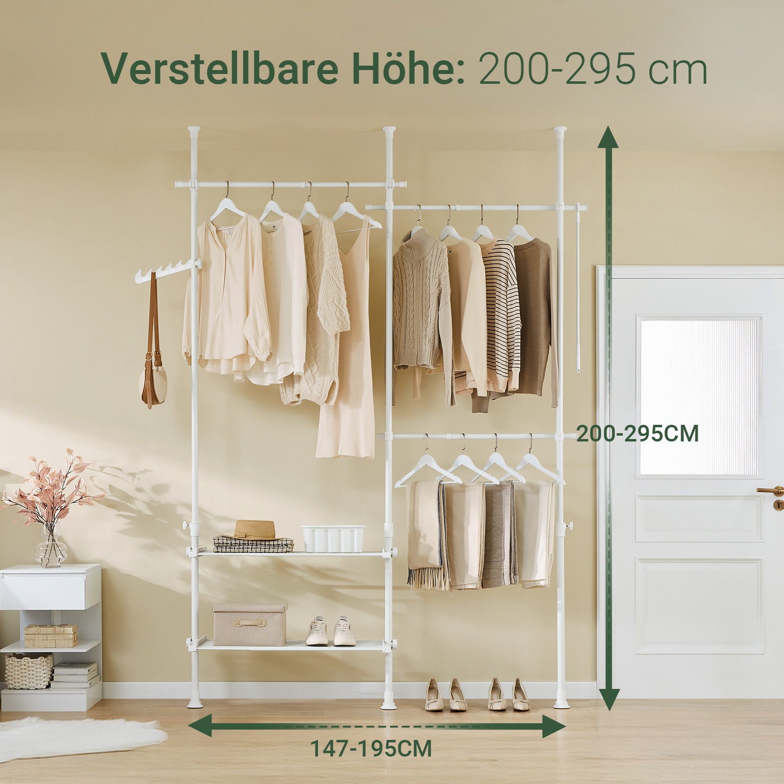 SoBuy | Teleskop Kleiderstange | Kleiderstangen System | Regalsystem | FRG34-II-W