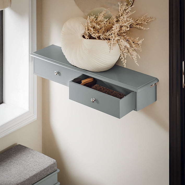 SoBuy | Schweberegal | Hängeschublade | Wandregal | Hellgrau | FRG43-HG