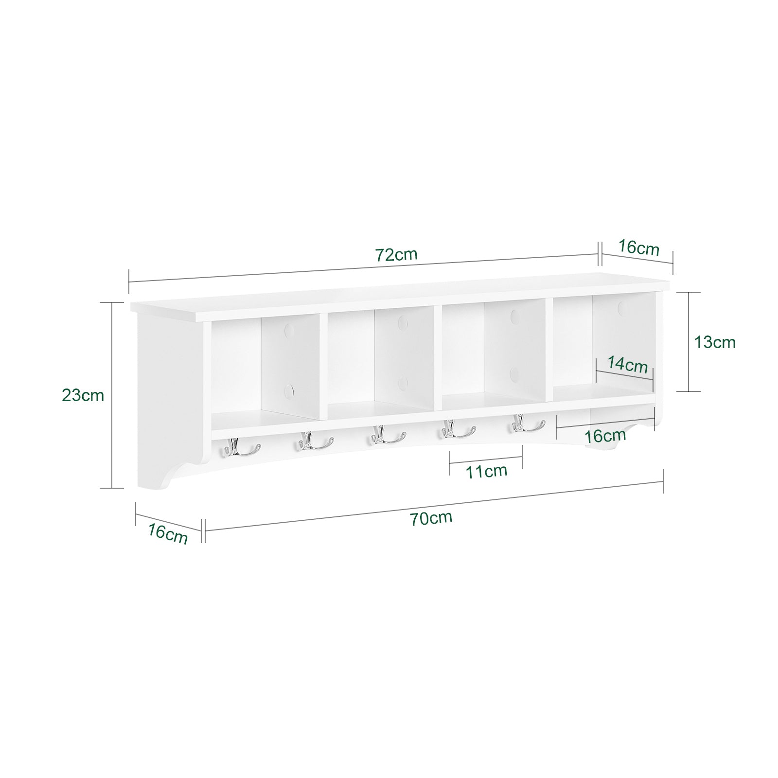Vorverkauf | SoBuy | Wandgarderobe | Hängeregal | Flurgarderobe Weiß | FRG48-L-W