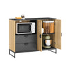 SoBuy Küchenschrank Sideboard Kommode mit Mikrowellenfach (Ø6 cm) | Eiche-Schwarz | FSB103-N