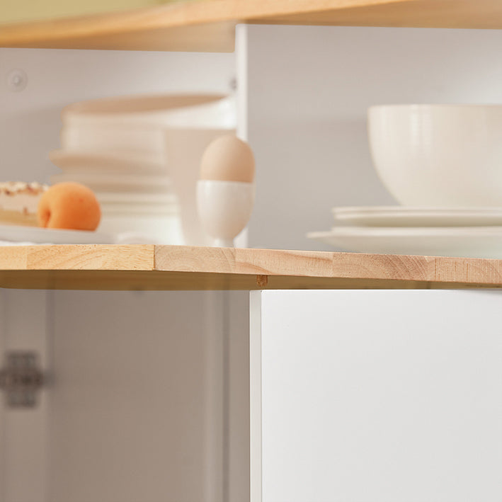 SoBuy | Sideboard mit Schiebetüren | Kücheninsel | Kommode | Weiß | FSB36-WN