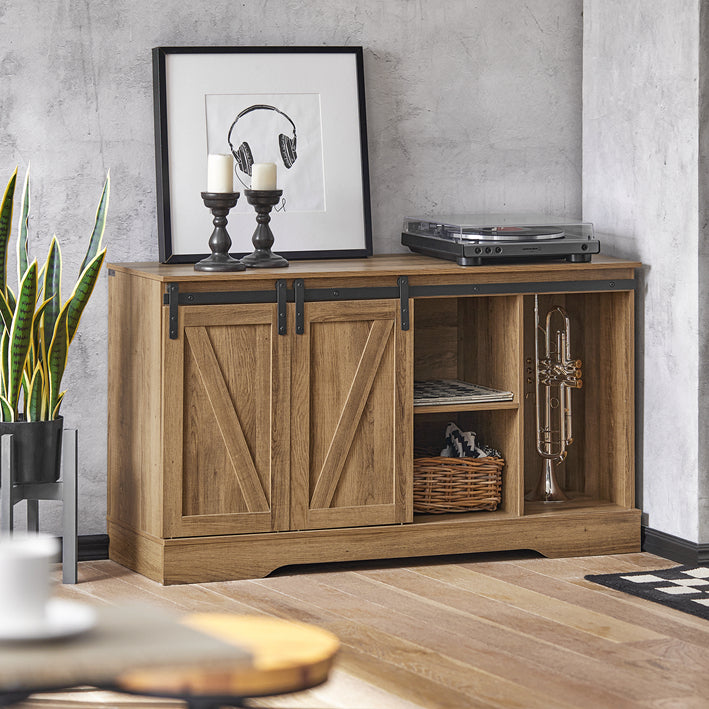 SoBuy | Sideboard mit Schiebetür | Kommode | TV-Schrank | Flurschrank | FSB60-BR