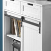 SoBuy | Küchenschrank | Sideboard mit Schiebetür | Kommode | Buffet | Weiß | FSB74-K-W