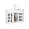 SoBuy | Küchenschrank mit Glastür | Sideboard | Highborad | Kommode | Weiß | FSB77-W