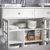 SoBuy | Küchenschrank mit Glastür | Sideboard | Highborad | Kommode | Weiß | FSB77-W