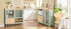 SoBuy | Küchenwagen mit Flaschenablage | Kücheninsel mit Weinglashalter | Küchenschrank | Sideboard | Grün | FKW114-GR