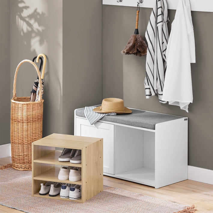 SoBuy | Schuhbank | Sitzbank mit Stauraum | Schuhregal | Garderobenbank | FSR109-WN
