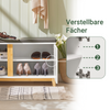 SoBuy | Schuhbank mit Sitzfläche | Garderobenbank | Sitzbank | Dielenbank | Weiß | FSR117-W