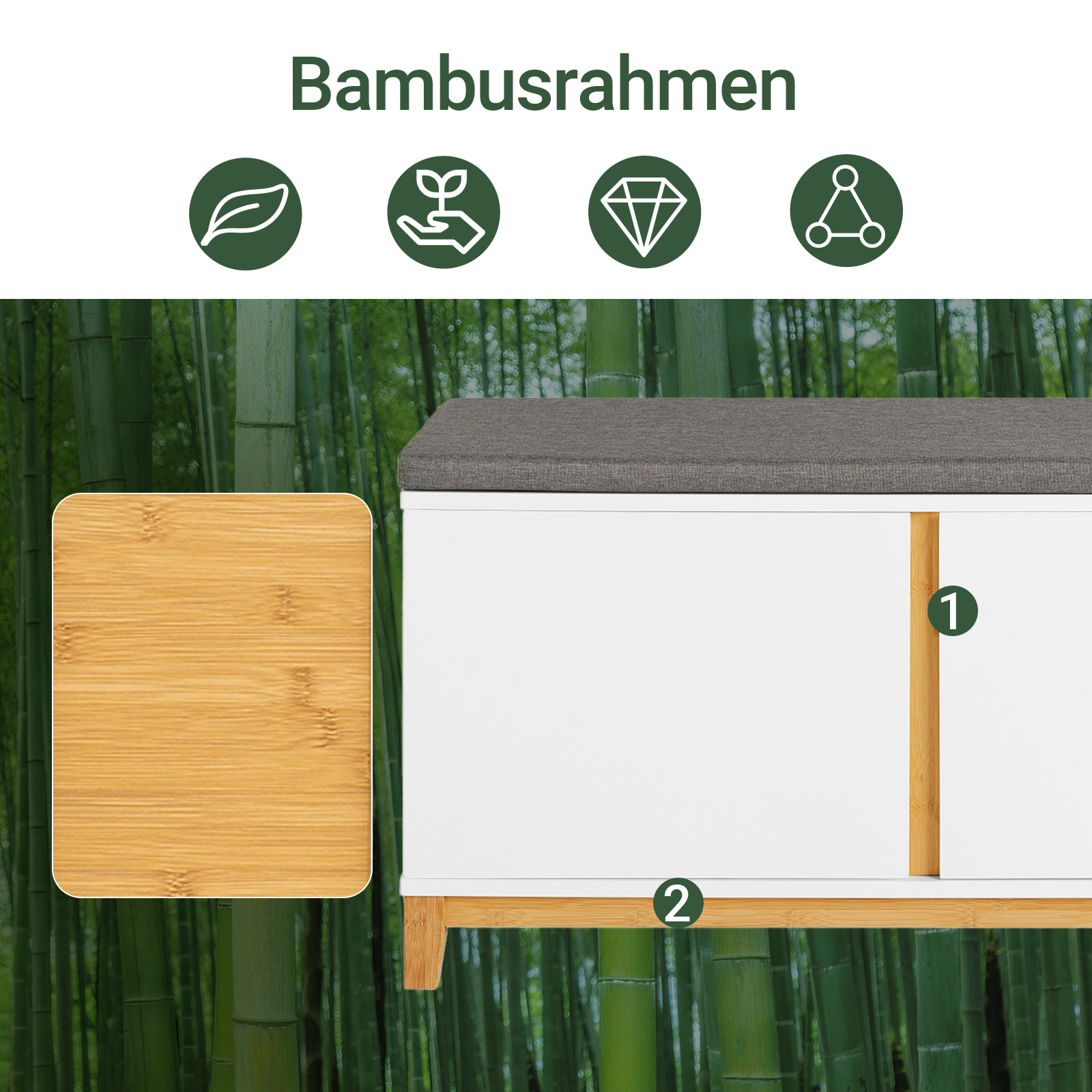 SoBuy | Schuhbank mit Sitzfläche | Sitzbank | Dielenbank | Weiß | FSR117-W