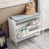 SoBuy | Schuhkipper mit 1 Klappe | Schuhschrank schmal | Schuhkommode | Weiß | FSR151-K-W