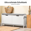 SoBuy | Schuhbank mit 2 Klappen | schmal | Schuhkommode | Weiß | FSR151-L-W