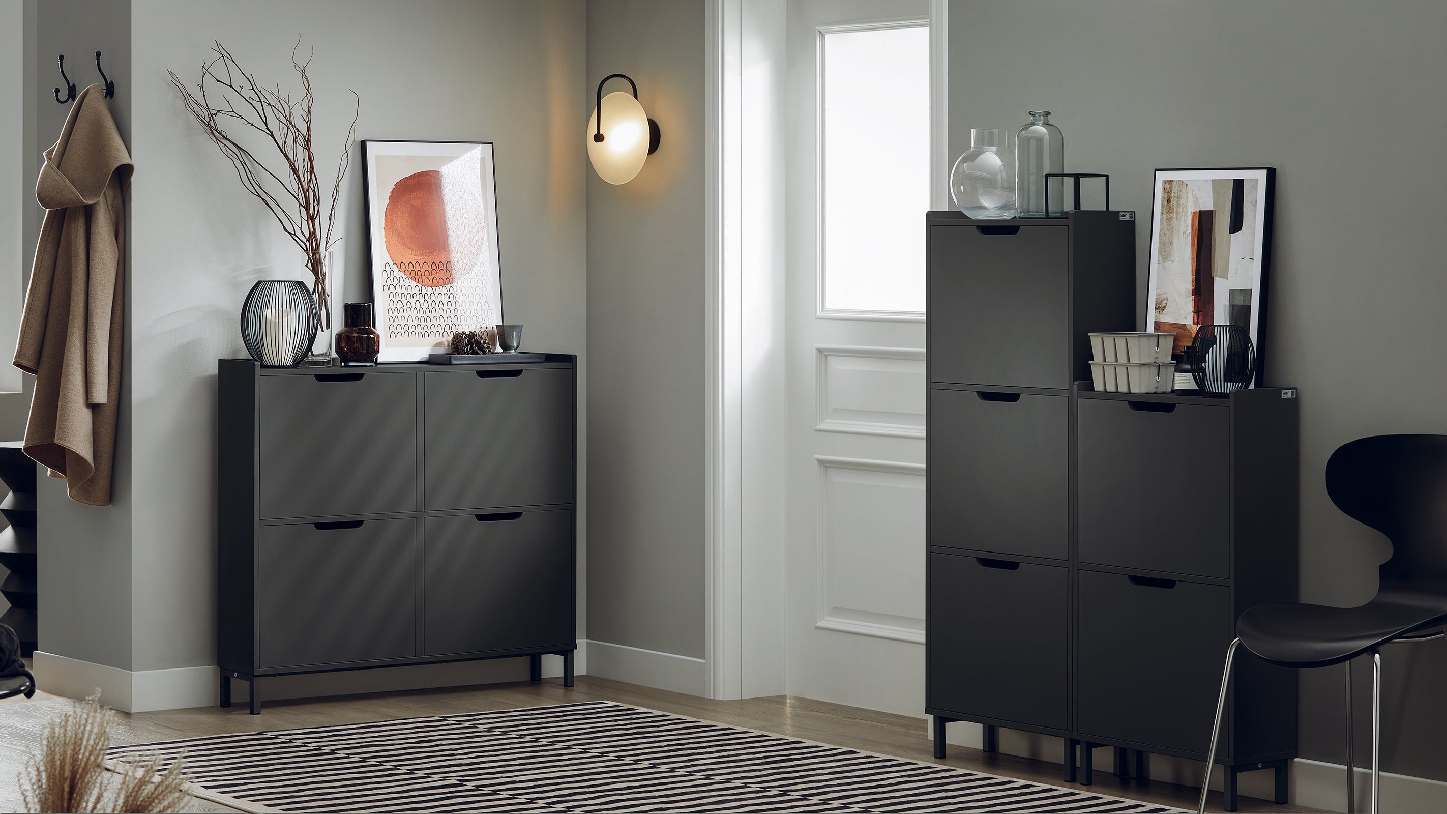 SoBuy | Schuhkipper mit 3 Klappen | Schuhschrank | Schuhkommode | Schwarz | FSR151-H-SCH