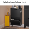 SoBuy | Schuhkipper mit 2 Klappen | Schuhschrank | Schuhkommode | Schwarz | 50x90x19cm | FSR151-SCH