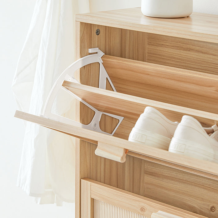 SoBuy | Schuhkipper mit 3 Klappen | Schuhschrank | Schuhkommode | Natur | FSR159-N