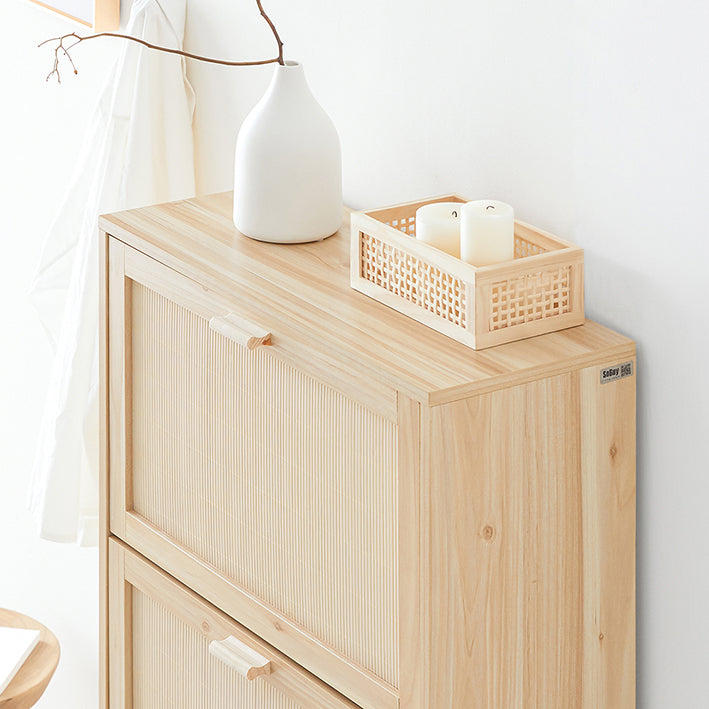 SoBuy | Schuhkipper mit 3 Klappen | Schuhschrank | Schuhkommode | Natur | FSR159-N