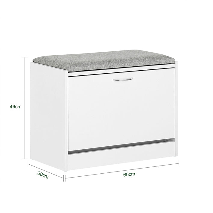 SoBuy | Schuhregal | Schuhbank mit Sitzkissen | Sitzbank | Hellgrau | FSR16-HG