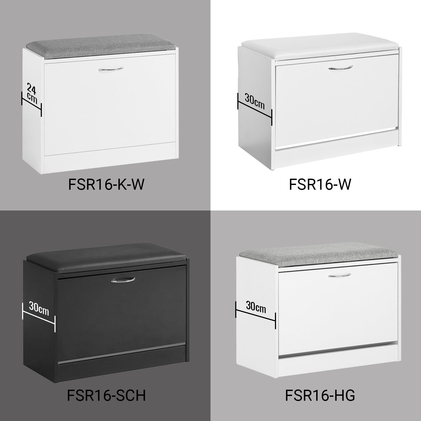 SoBuy | Schuhkipper | Schuhbank mit Schuhregal | Weiß | FSR16-K-W