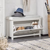 Vorverkauf | SoBuy | Schuhbank mit Sitzkissen | Sitzbank | mit 1 Klappe | Vintage-Weiß | FSR161-W