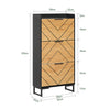 Vorverkauf | SoBuy Schuhkipper mit 3 Klappen Schuhschrank schmal Schwarz-Braun 62x125x24cm FSR164-SCH