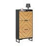 Vorverkauf | SoBuy Schuhkipper mit 3 Klappen Schuhschrank schmal Schwarz-Braun 62x125x24cm FSR164-SCH