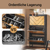 Vorverkauf | SoBuy Schuhkipper mit 3 Klappen Schuhschrank schmal Schwarz-Braun 62x125x24cm FSR164-SCH