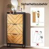 Vorverkauf | SoBuy Schuhkipper mit 3 Klappen Schuhschrank schmal Schwarz-Braun 62x125x24cm FSR164-SCH