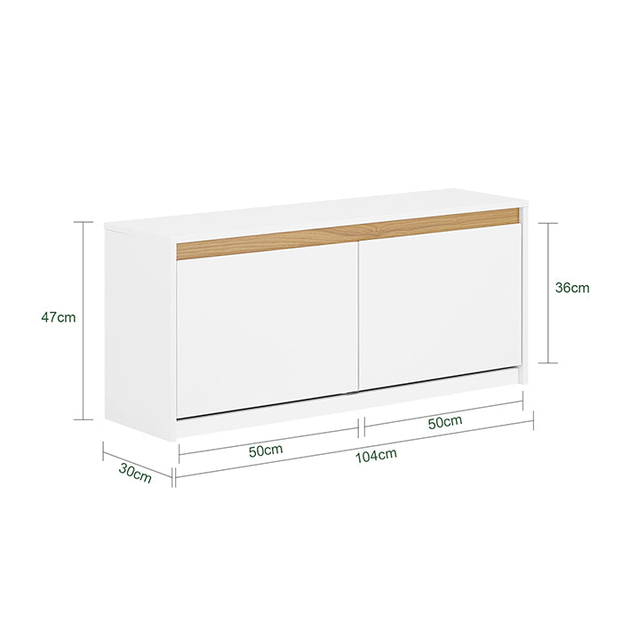 SoBuy | Schuhbank | Schuhkipper | Sitzbank mit Stauraum | Weiß | FSR171-W