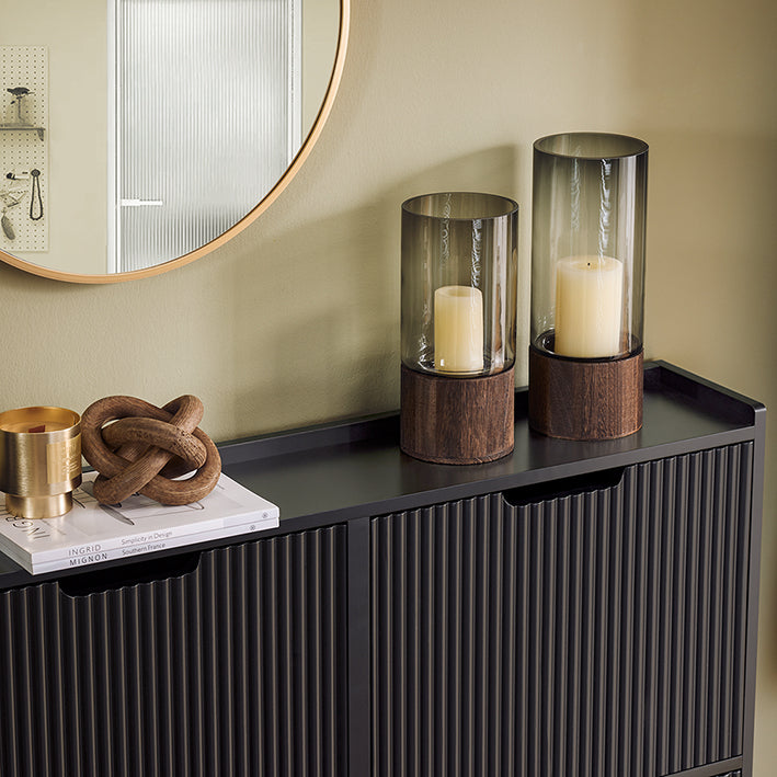 SoBuy | Schuhkipper mit 4 Klappen | Schuhschrank schmal | Schwarz | FSR177-L-SCH