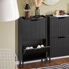 Sobuy | Tipper | Skříň bot s 2 klapkami | Black Shoe Chest of Shoe | FSR78-SCH