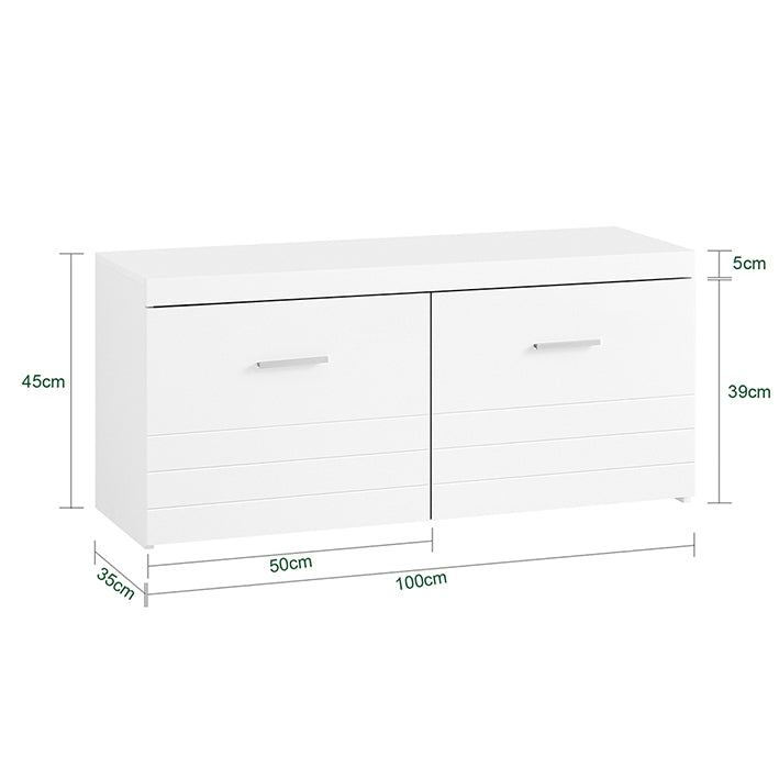 SoBuy | Schuhbank | Garderobenbank | Sitzbank mit Stauraum | Dielenbank | Weiß | FSR178-W