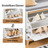 SoBuy | Schuhkipper | Schuhbank mit Schuhfach | Sitzbank Weiß | FSR191-WN