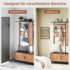 SoBuy | Garderobenständer mit Schuhschrank | Garderobe mit Sitzbank | Natur/Schwarz | FSR194-N