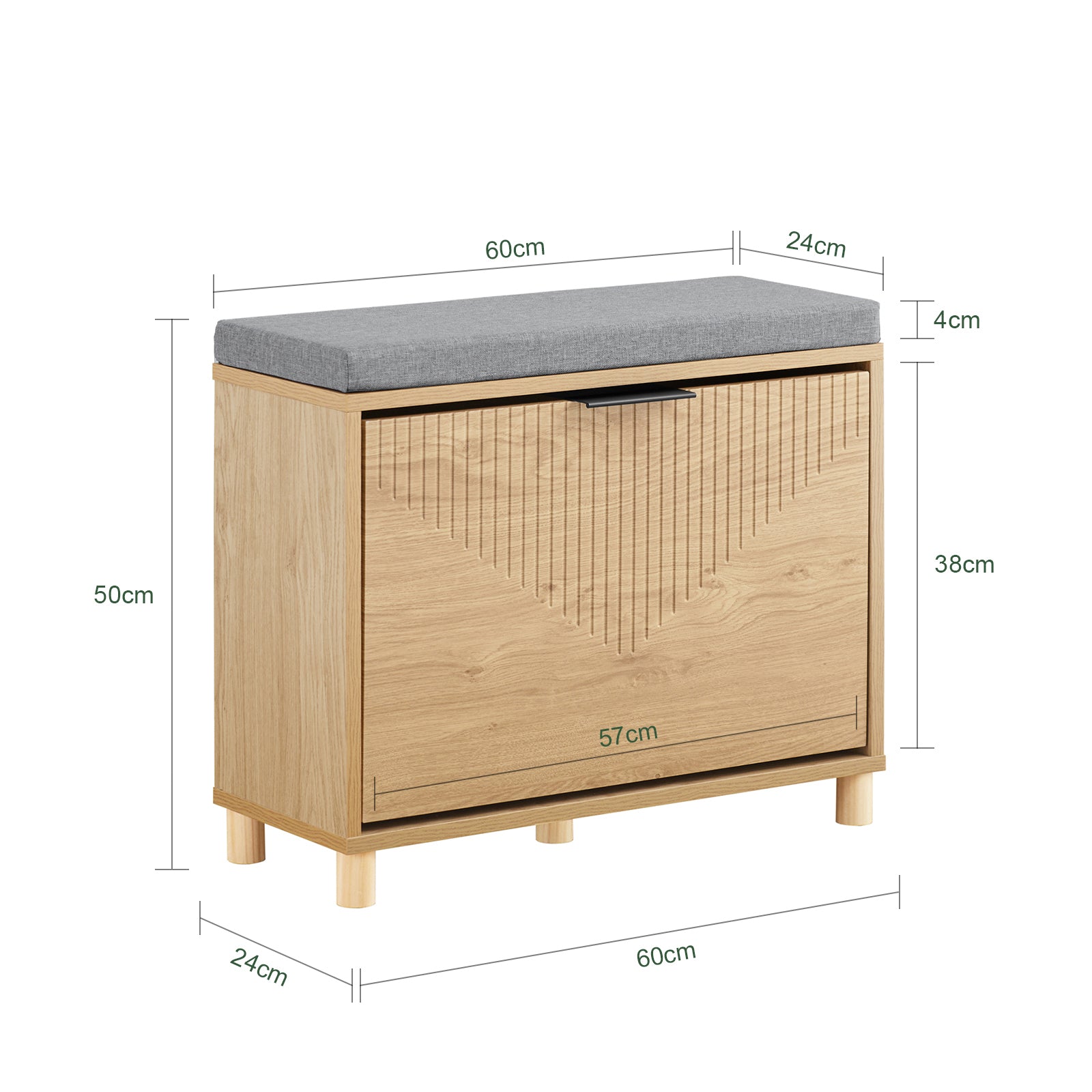 Vorverkauf | SoBuy | Schuhbank mit Sitzfläche | Schuhregal schmal | mit Stauraum | Sonoma Eiche + Grau | FSR199-N