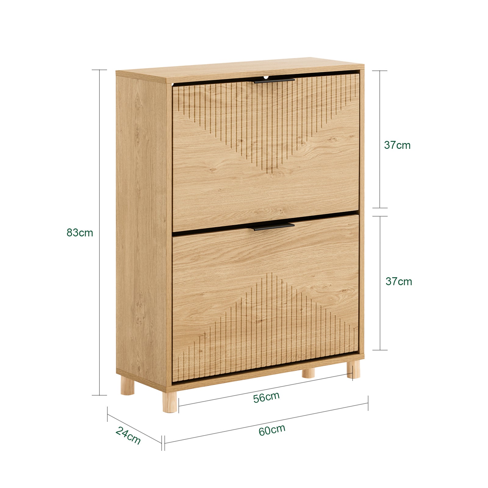 SoBuy | Schuhschrank Schmal | Schuhkipper | Schuhregal | B60xH88xT24 cm | FSR200-II-N