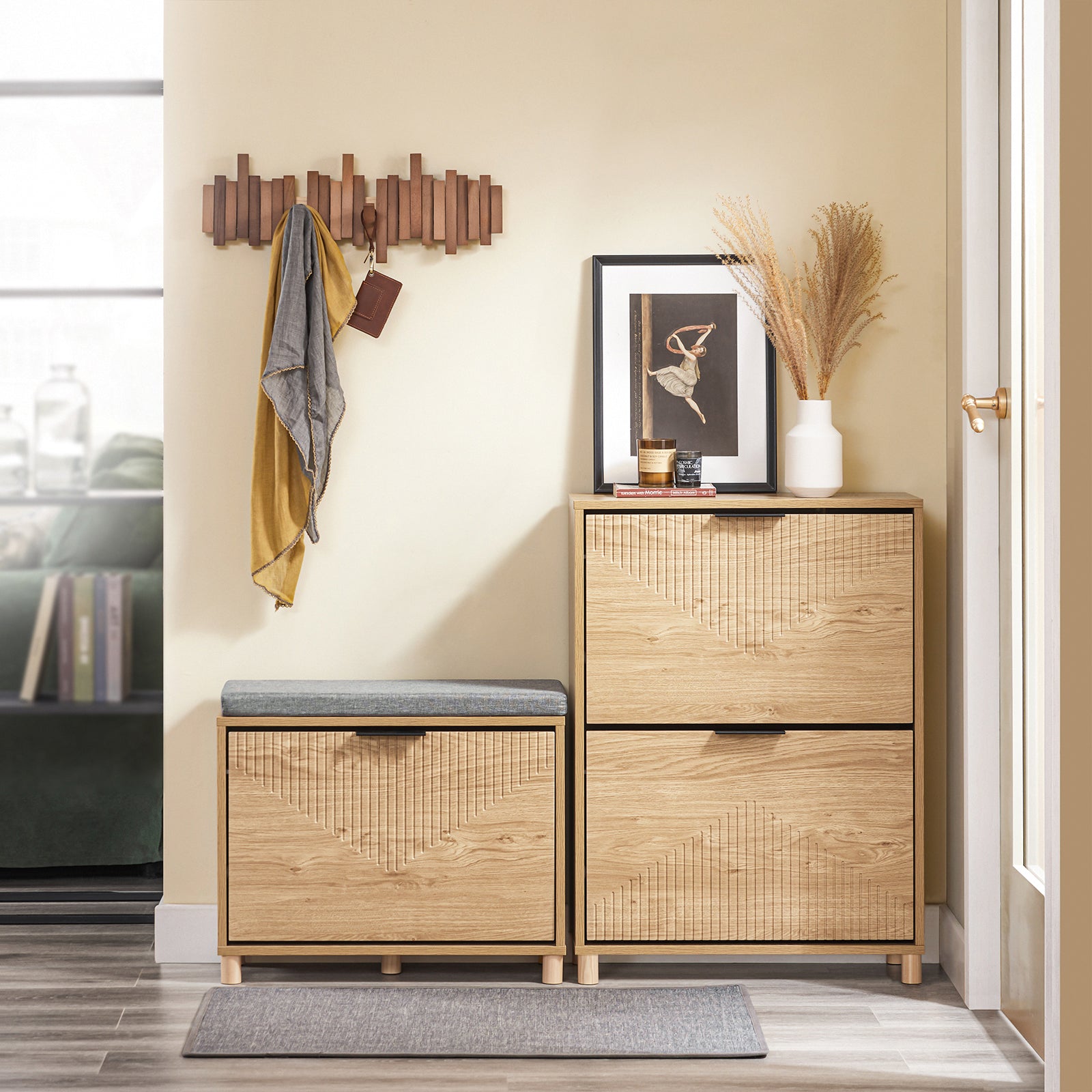 SoBuy | Schuhschrank Schmal | Schuhkipper | Schuhregal | B60xH88xT24 cm | FSR200-II-N