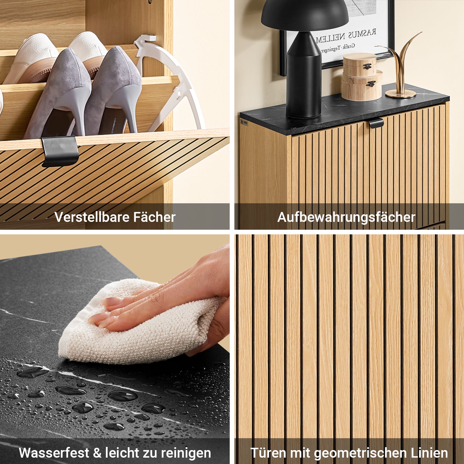 Vorverkauf | SoBuy | Schuhschrank schmal | Schuhregal mit Klappen | für 8-12 Paar | FSR202-N