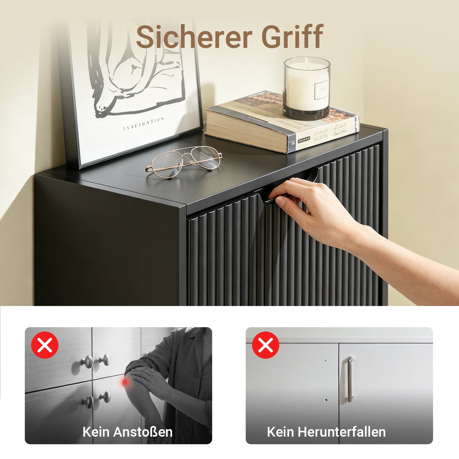 SoBuy | Schuhschrank Schmal Wandmontage | 2-Wege Montage & Anti-Kipp| 19cm Tiefe | Schwarz | FSR204-SCH