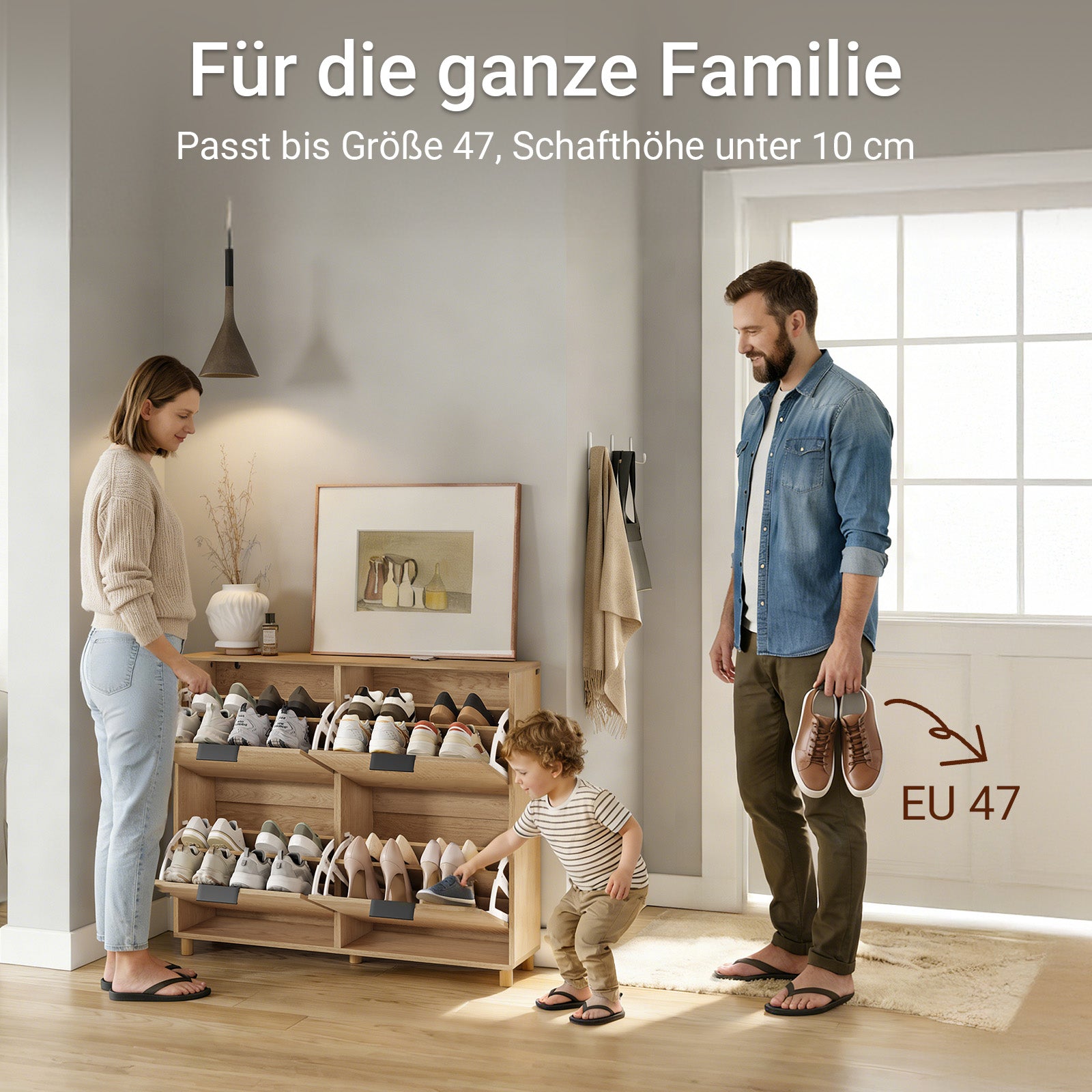 SoBuy schuhschrank schmal 24cm breit Farbe Holz Maße 100x24x83cm FSR214-N