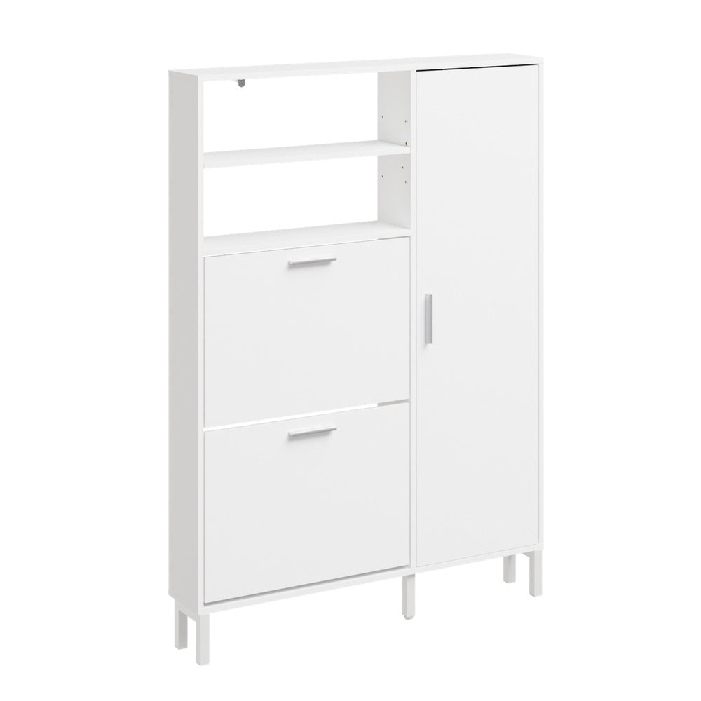 SoBuy | Schuhkipper | Schuhkipper schmal in Weiß | Weiß | 83×14×117.5 cm | FSR230-W