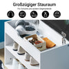 SoBuy | Schuhbank mit Sitzfläche | Schuhregal | Schuhschrank Hellgrau | FSR25-HG