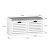 SoBuy | Schuhkipper | Schuhbank mit Schuhfach | Landhausstil Weiß | FSR62-W
